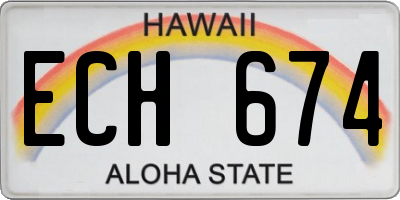 HI license plate ECH674
