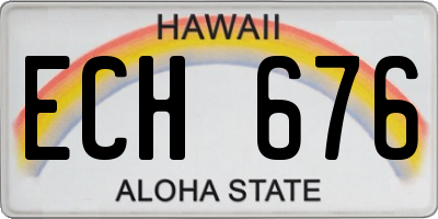 HI license plate ECH676