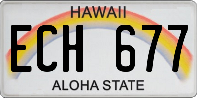 HI license plate ECH677
