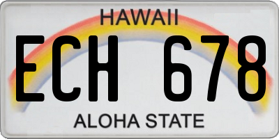 HI license plate ECH678