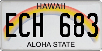 HI license plate ECH683