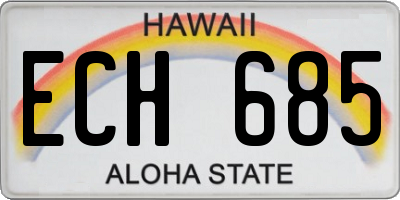 HI license plate ECH685