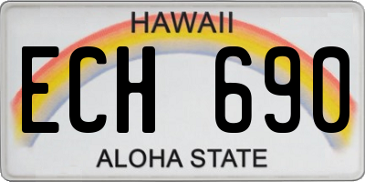 HI license plate ECH690