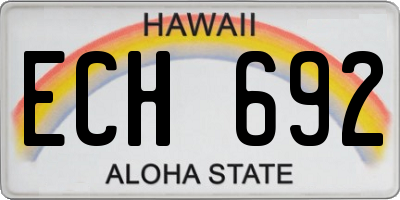 HI license plate ECH692