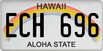 HI license plate ECH696