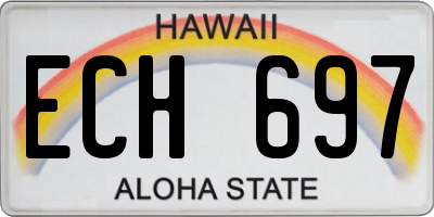 HI license plate ECH697