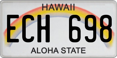 HI license plate ECH698