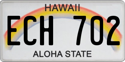 HI license plate ECH702