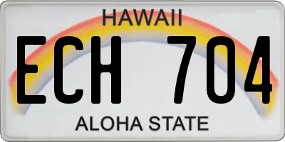 HI license plate ECH704
