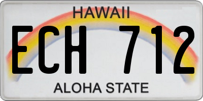 HI license plate ECH712