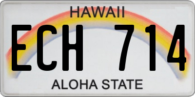 HI license plate ECH714