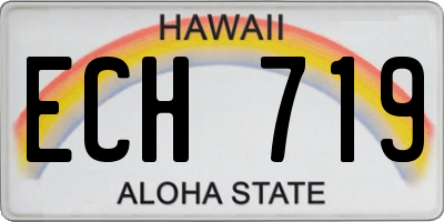 HI license plate ECH719