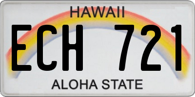 HI license plate ECH721