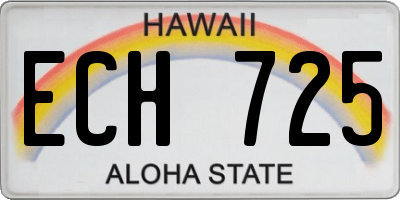 HI license plate ECH725