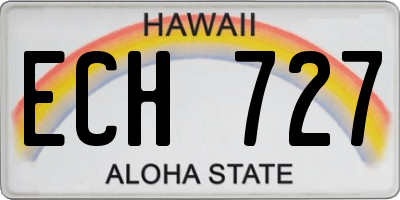 HI license plate ECH727