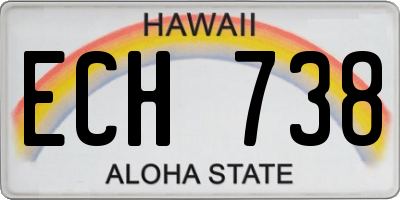 HI license plate ECH738