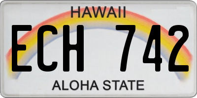 HI license plate ECH742