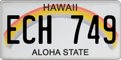 HI license plate ECH749