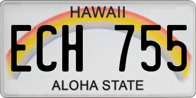 HI license plate ECH755