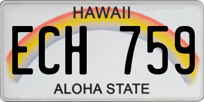 HI license plate ECH759