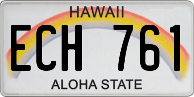 HI license plate ECH761