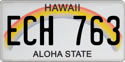 HI license plate ECH763