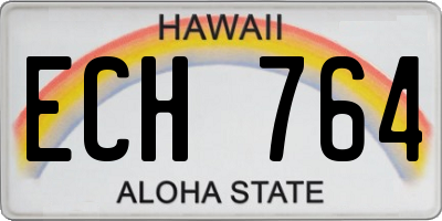 HI license plate ECH764