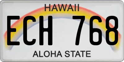 HI license plate ECH768