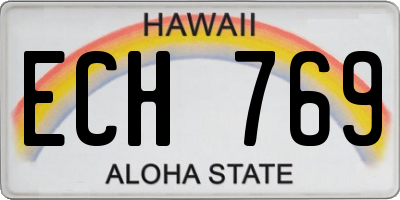 HI license plate ECH769