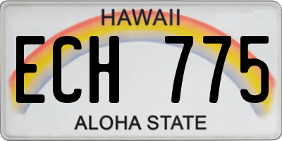 HI license plate ECH775