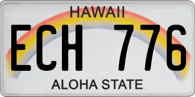 HI license plate ECH776