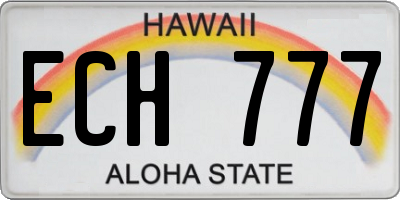 HI license plate ECH777