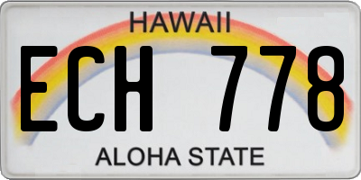 HI license plate ECH778