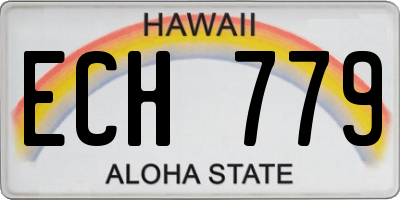 HI license plate ECH779