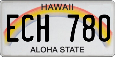 HI license plate ECH780