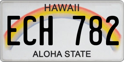 HI license plate ECH782