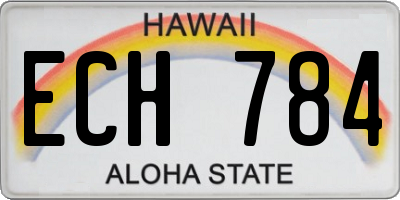 HI license plate ECH784