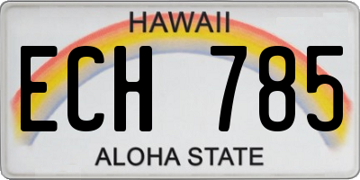 HI license plate ECH785