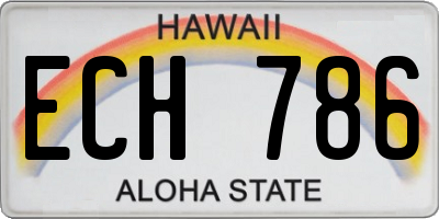 HI license plate ECH786
