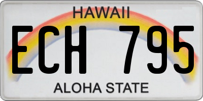 HI license plate ECH795