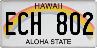 HI license plate ECH802