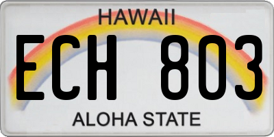 HI license plate ECH803
