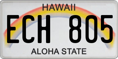 HI license plate ECH805