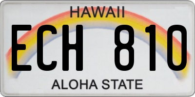 HI license plate ECH810