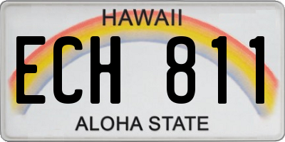 HI license plate ECH811