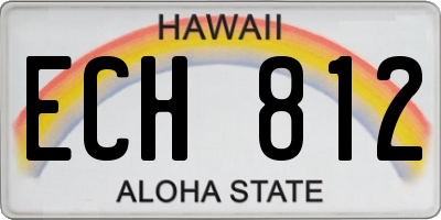 HI license plate ECH812