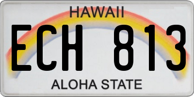 HI license plate ECH813