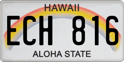 HI license plate ECH816