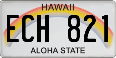 HI license plate ECH821