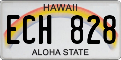 HI license plate ECH828